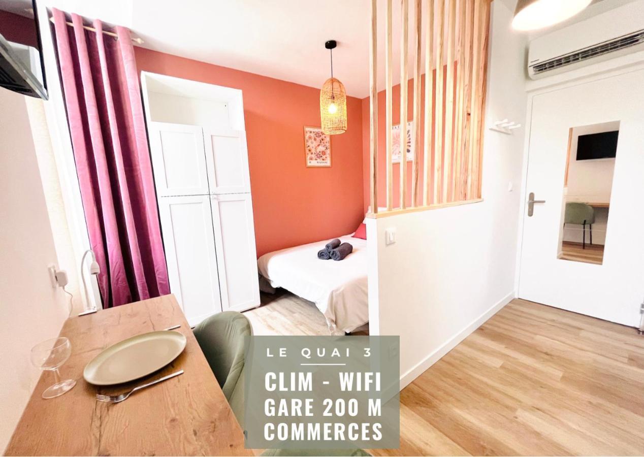 Le Quai 3 - Studio Neuf Lumineux Calme - Clim - Wifi - Gare A 200M Agén Exterior foto